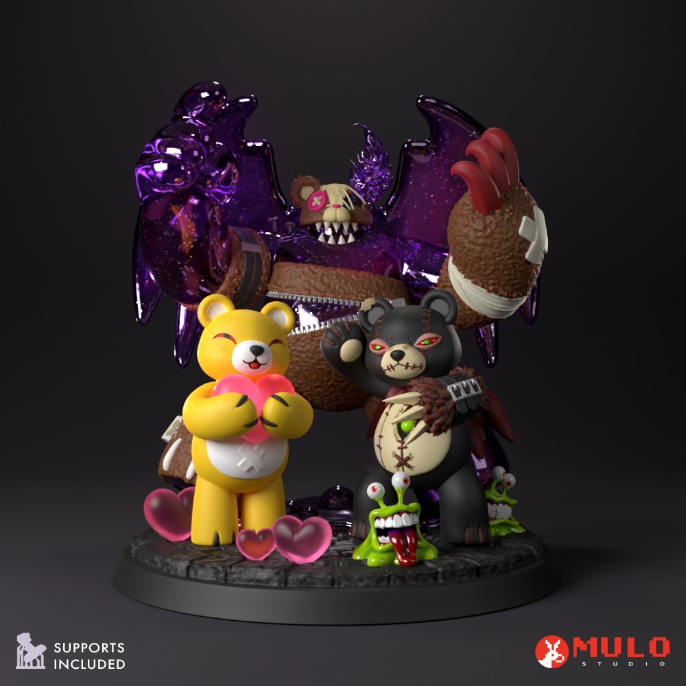 TrioBear - Monzaemon Warumonzaemon Shinmonzaemon 3D print model_3