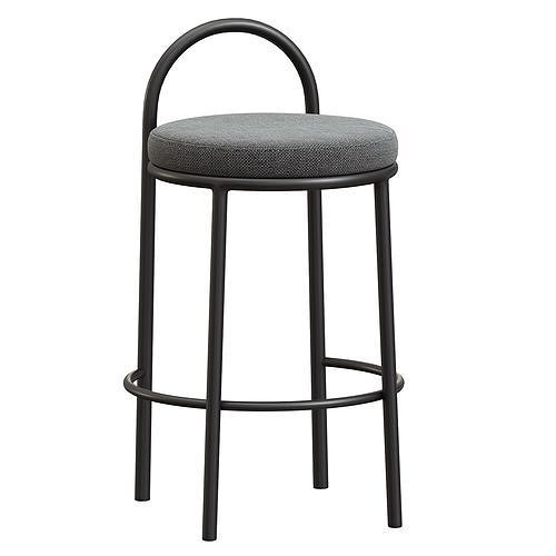 Mclean 63cm Black Frame Bar Stool 3D model