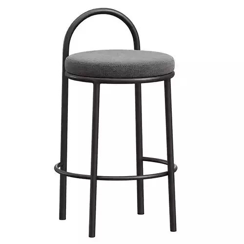 Mclean 63cm Black Frame Bar Stool 3D model
