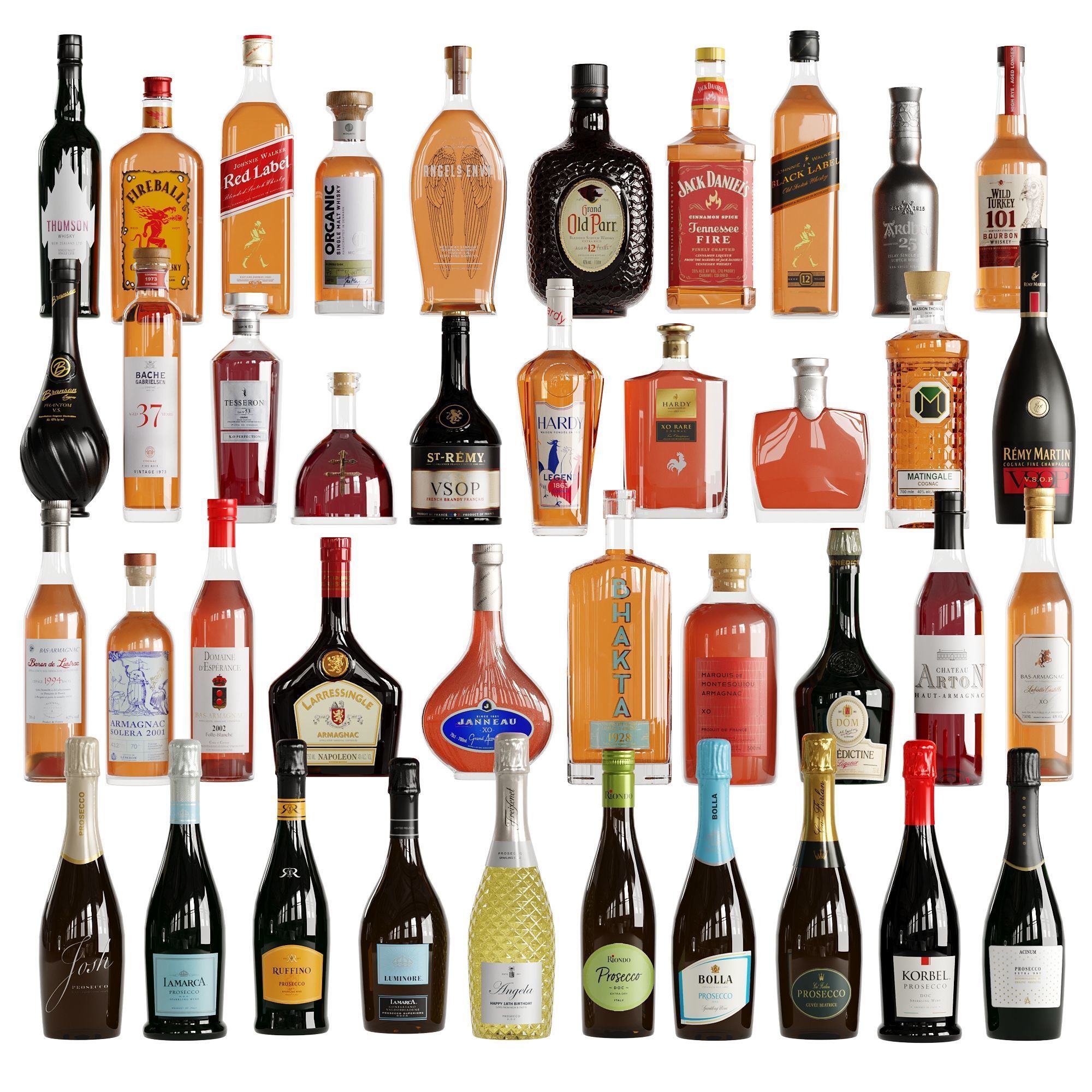 280 Drink Bottles Low-poly 3D model_5