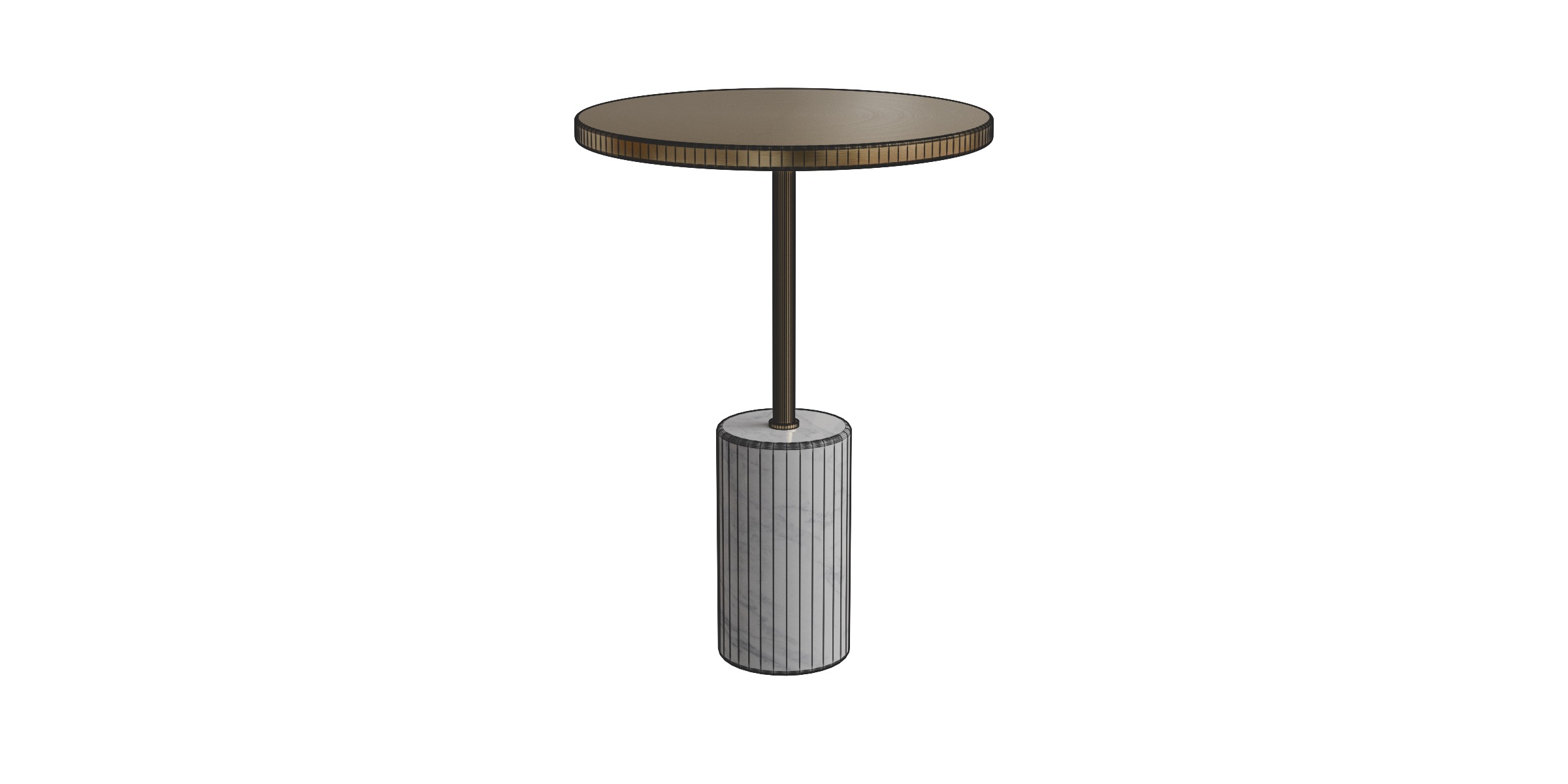 Narro Brass Side Table Low-poly 3D model_2