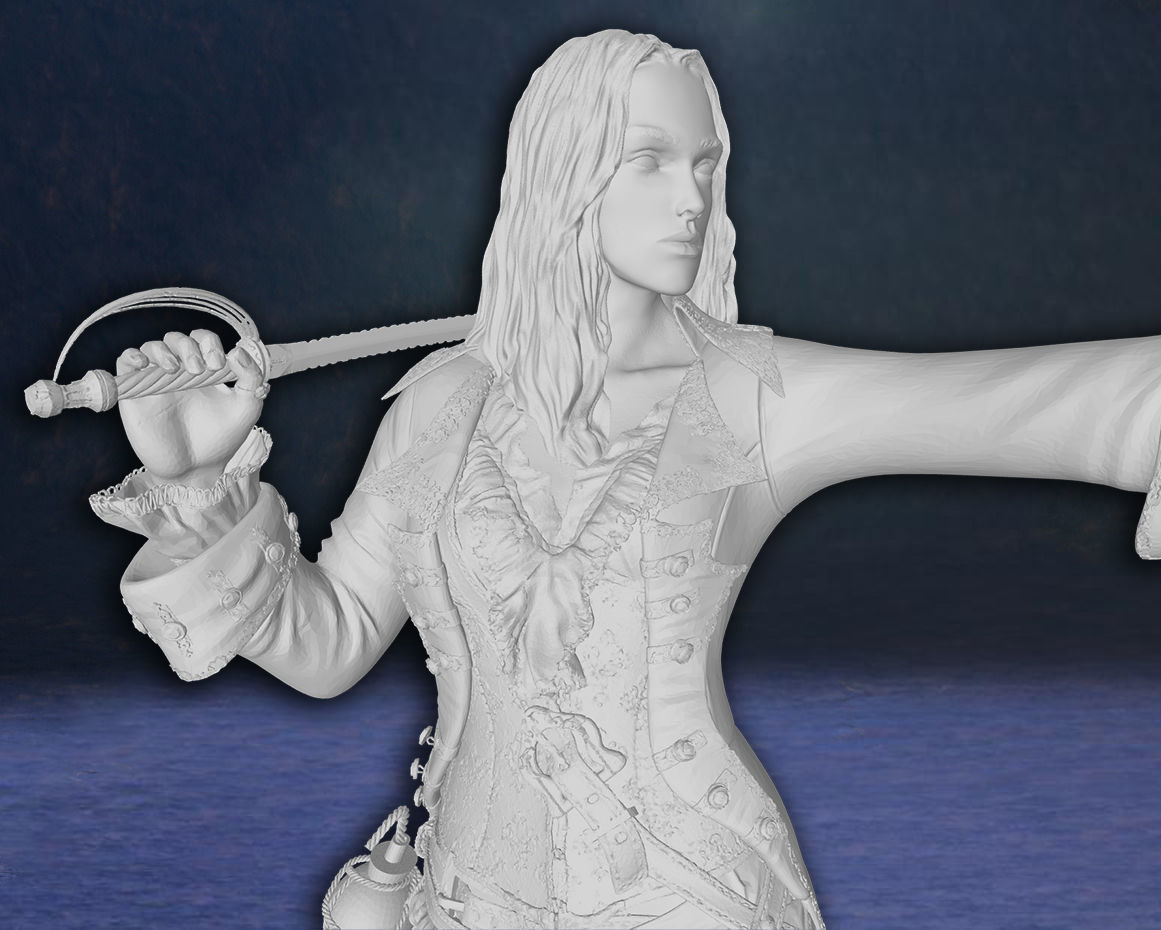 Elizabeth Swann Keira Knightley Pirates of the Caribbean model 3D print model_10