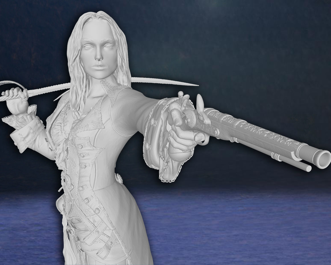 Elizabeth Swann Keira Knightley Pirates of the Caribbean model 3D print model_9
