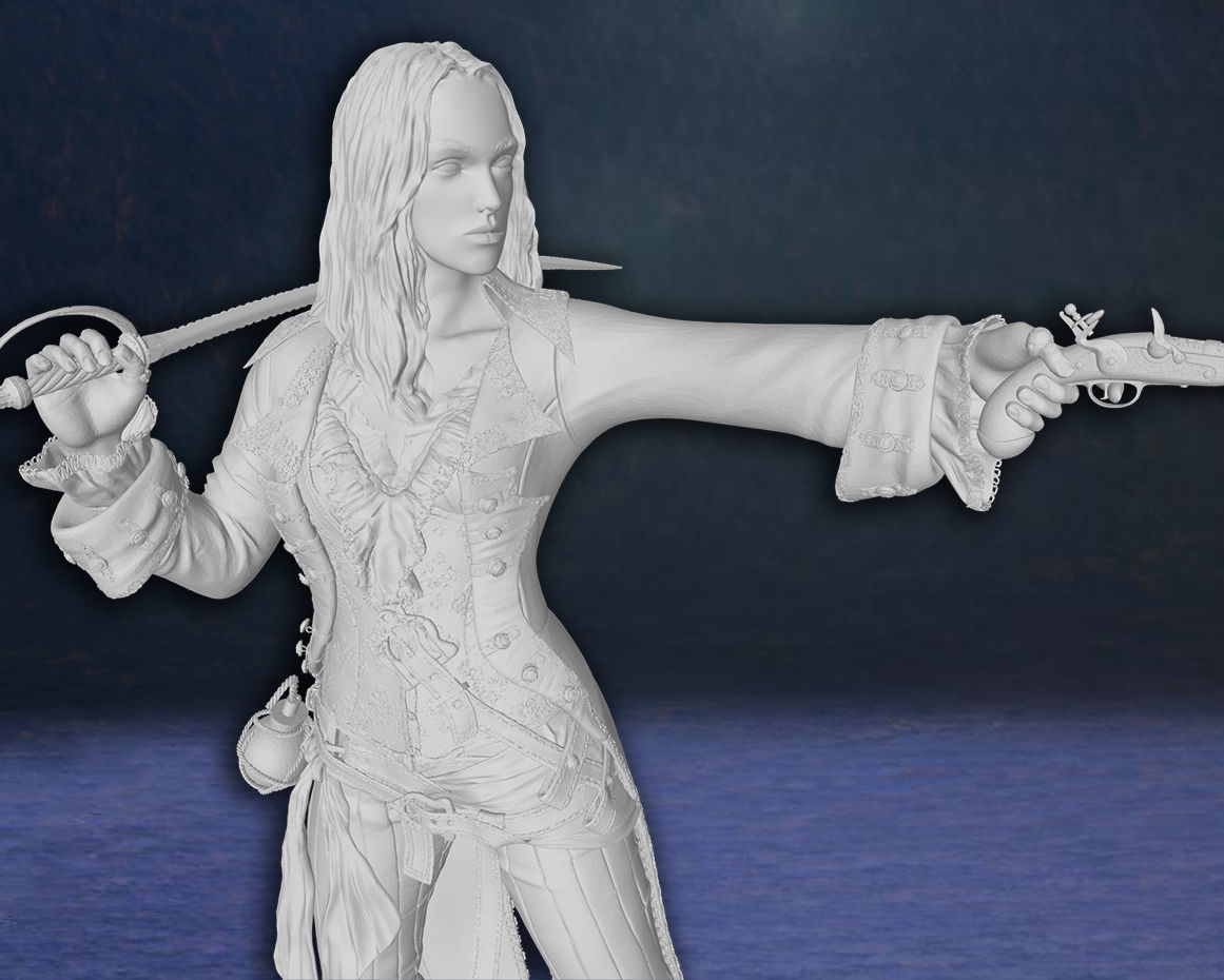 Elizabeth Swann Keira Knightley Pirates of the Caribbean model 3D print model_8