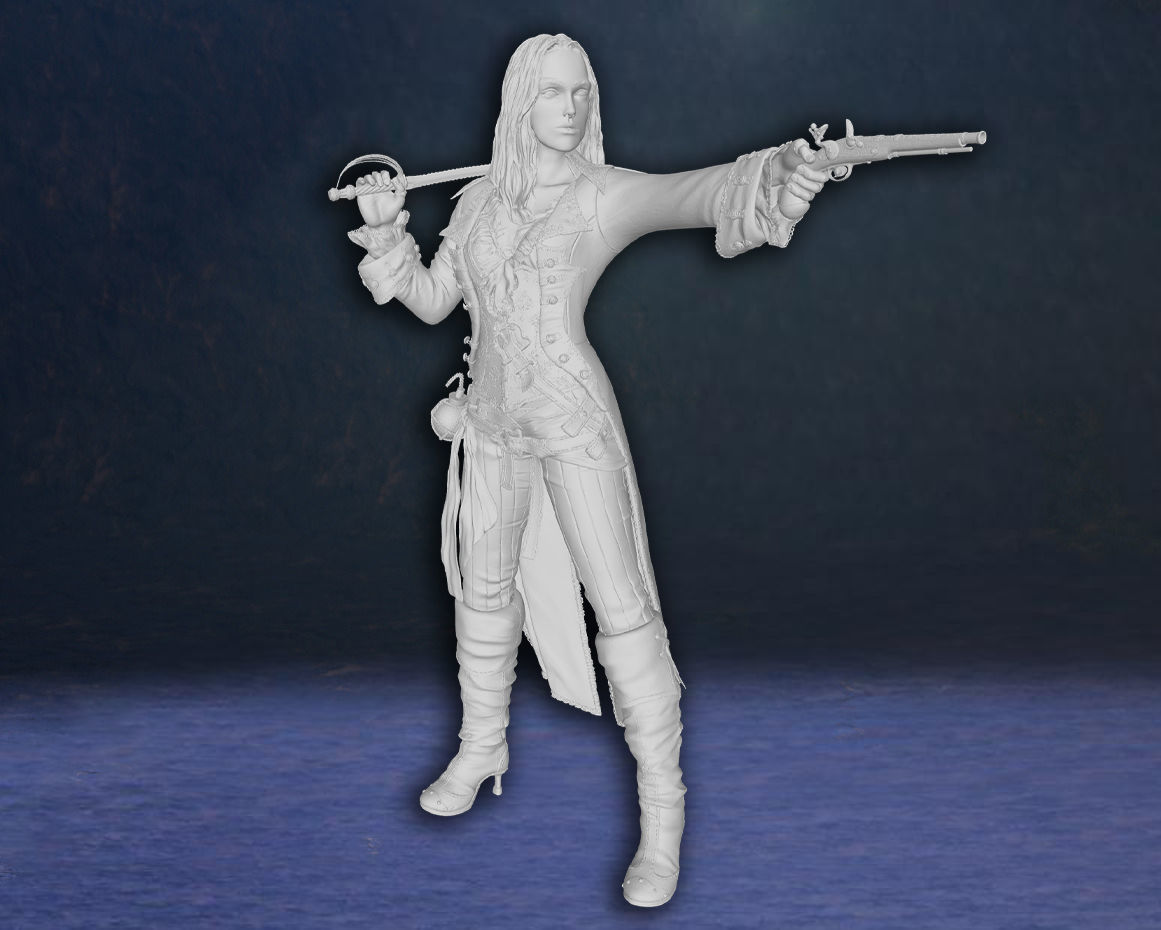 Elizabeth Swann Keira Knightley Pirates of the Caribbean model 3D print model_4