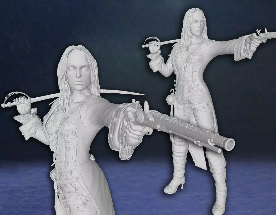 Elizabeth Swann Keira Knightley Pirates of the Caribbean model 3D print model_0