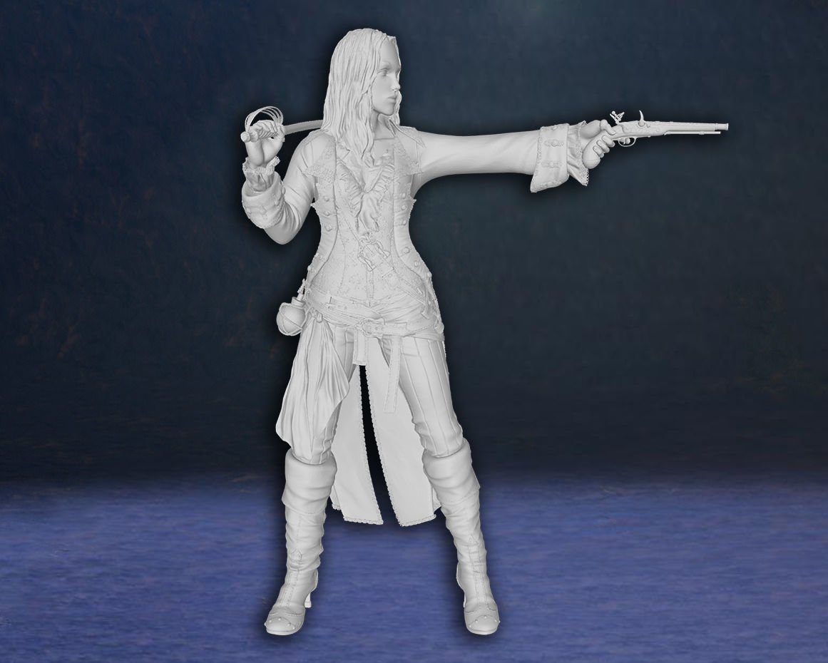 Elizabeth Swann Keira Knightley Pirates of the Caribbean model 3D print model_1
