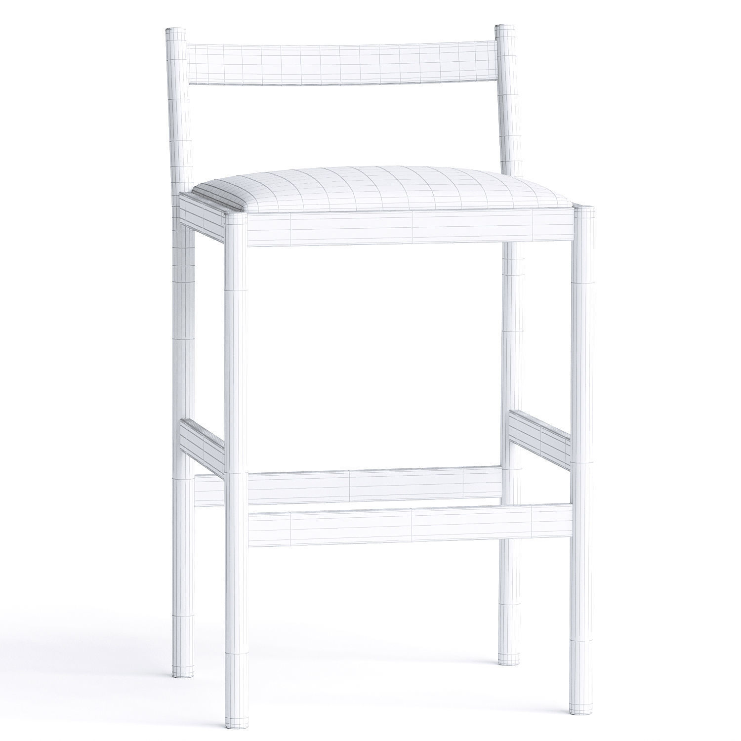 Carob Bar Stool 3D model_4