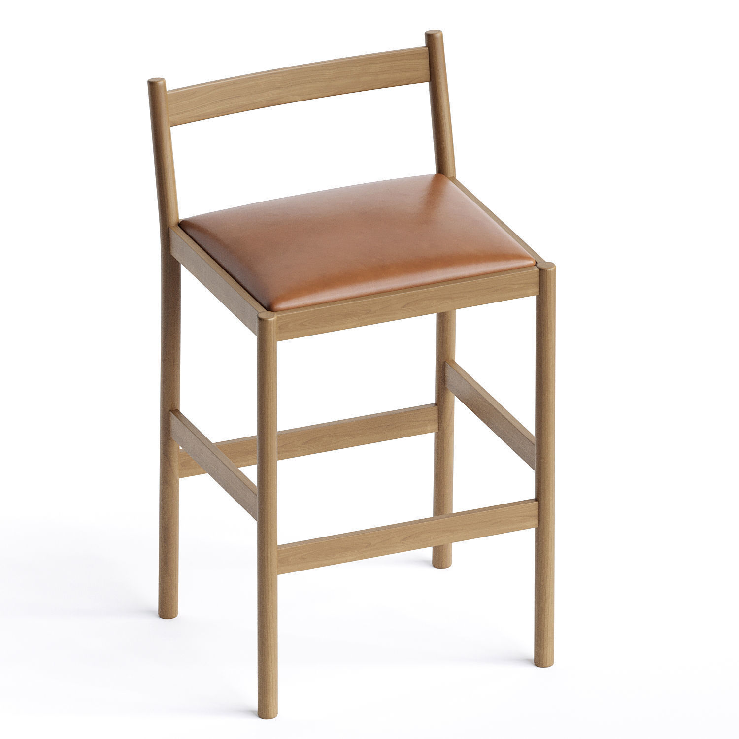 Carob Bar Stool 3D model_3