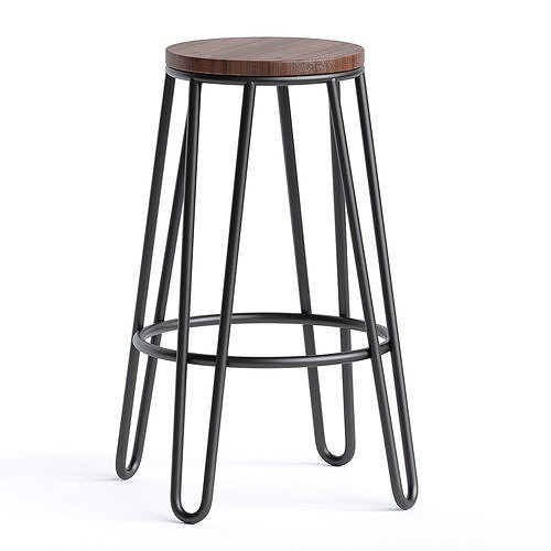 75cm Jonas Hairpin Stool 3D model