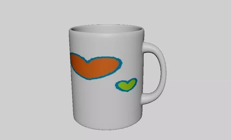fantasy cum heart mug 3D model