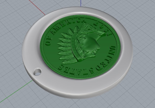 Pendant coin Model 6657 3D print model_4