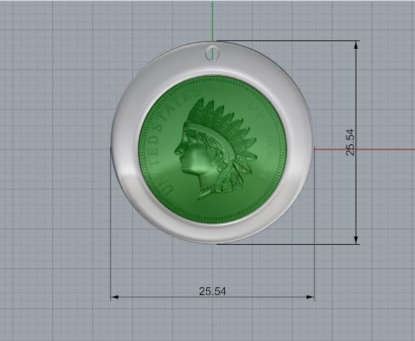 Pendant coin Model 6657 3D print model_5