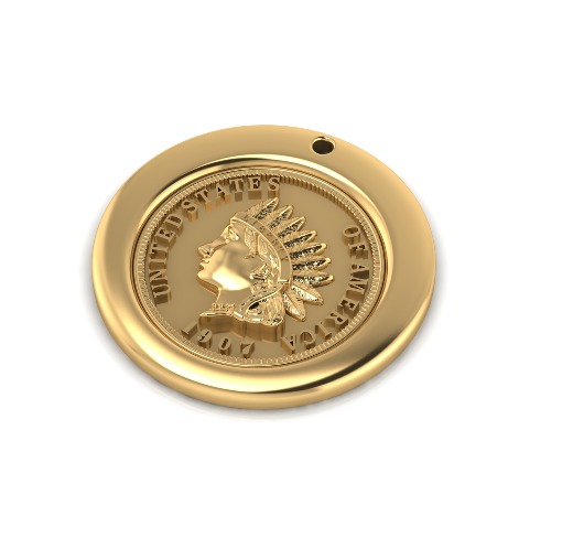 Pendant coin Model 6657 3D print model_1