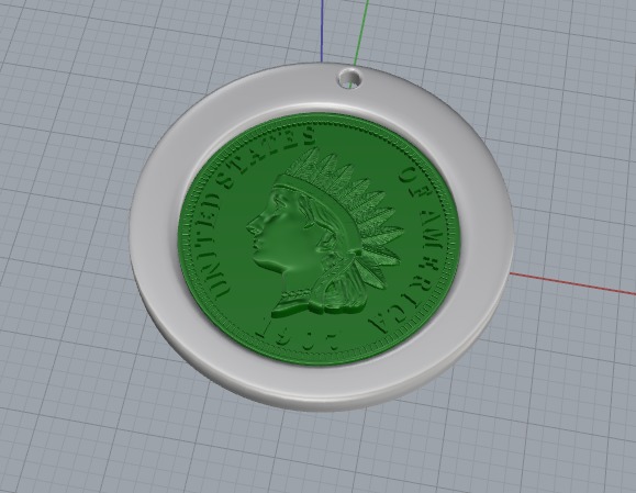 Pendant coin Model 6657 3D print model_2