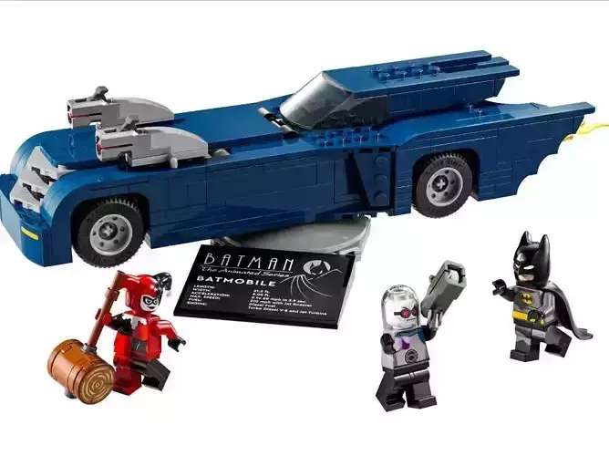PixelBricks3D - Batman with the Batmobile Harley Quinn Mr Freeze 3D print model