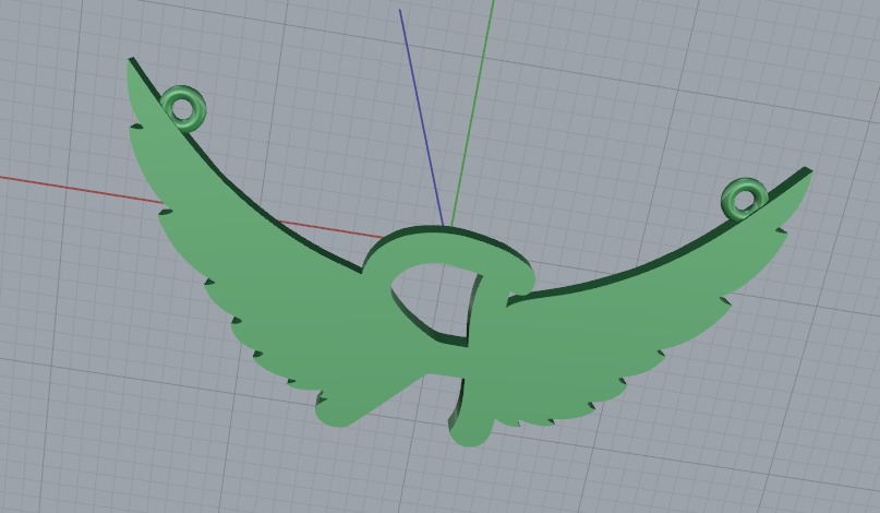 Pendant wings Model 6636 3D print model_4