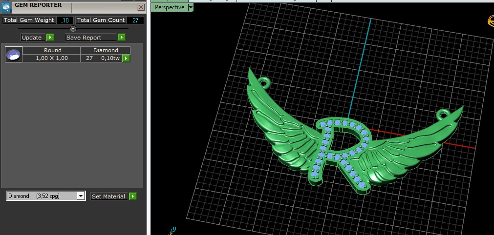 Pendant wings Model 6636 3D print model_7