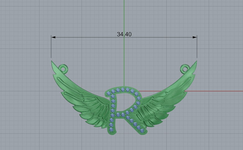 Pendant wings Model 6636 3D print model_5