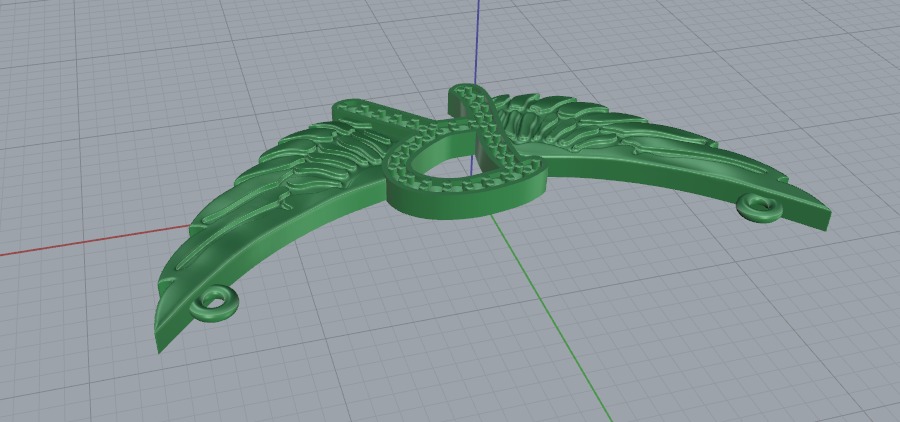 Pendant wings Model 6636 3D print model_3