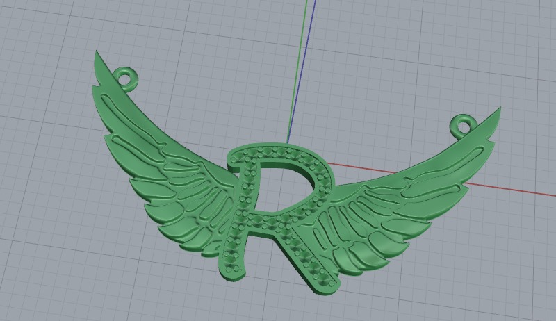 Pendant wings Model 6636 3D print model_2
