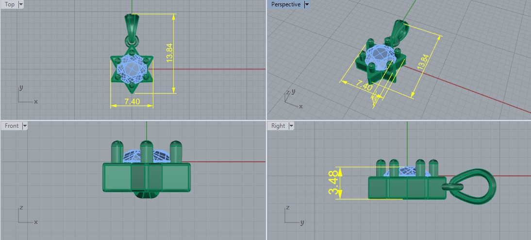 Star Pendant Model 6622 3D print model_5