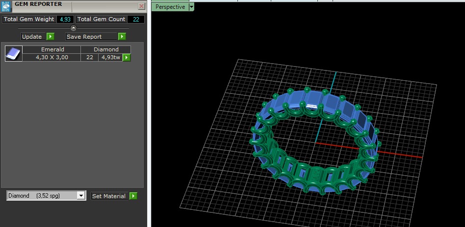 Ring emerald Model 6620 3D print model_7