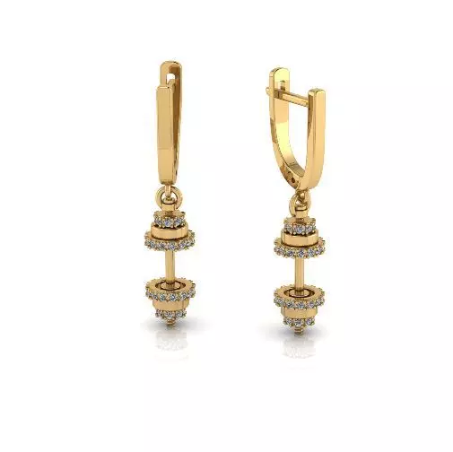 Dumbbell earrings Model 6619 3D print model