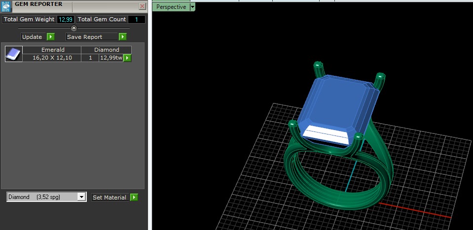 Ring emerald Model 6618 3D print model_7