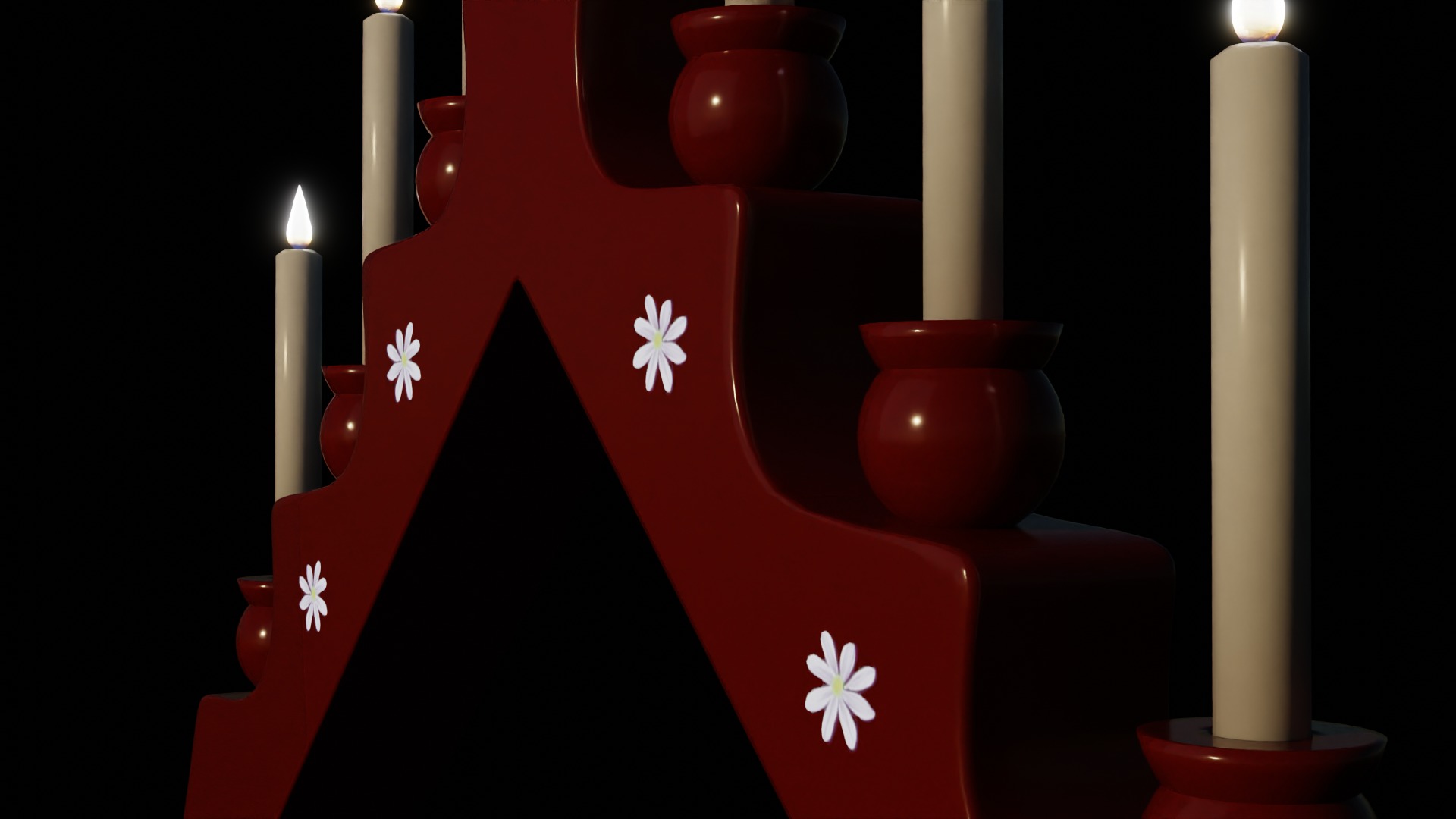 Classic Advent Candle Light 3D model_5