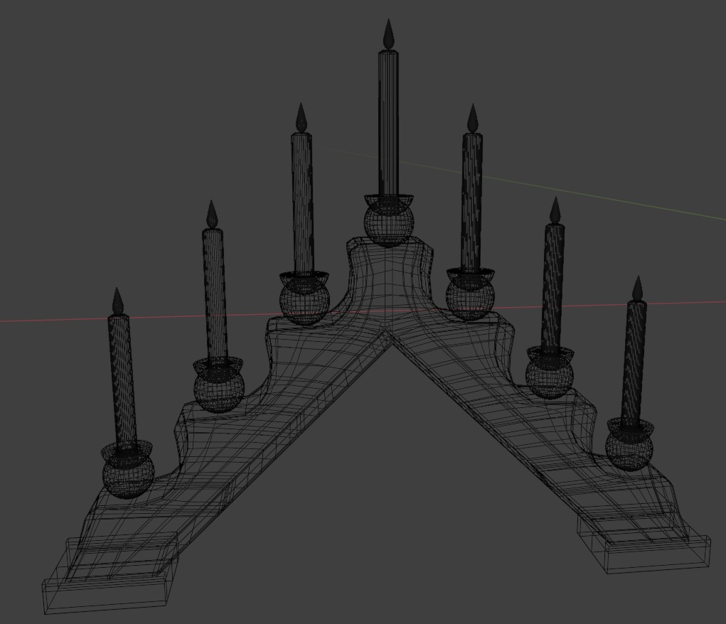Classic Advent Candle Light 3D model_6