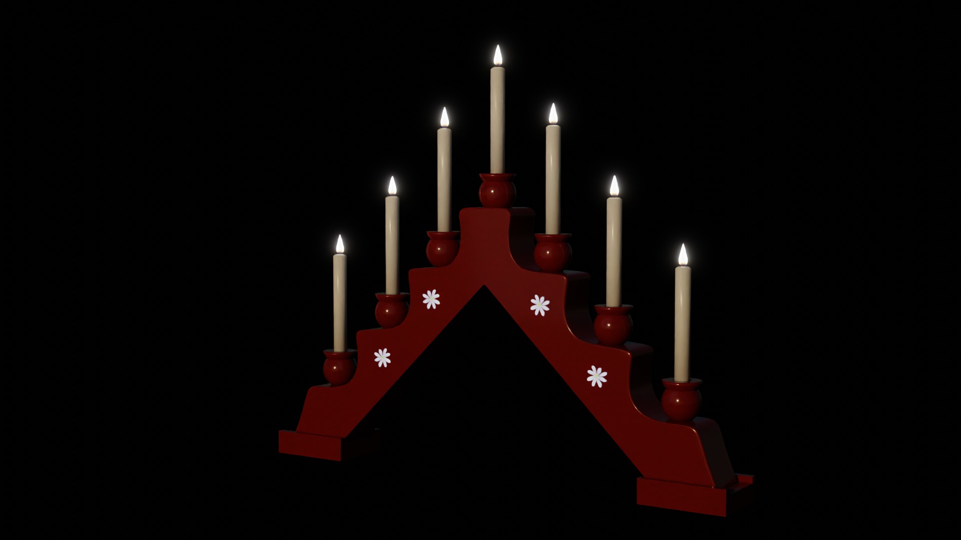 Classic Advent Candle Light 3D model_2