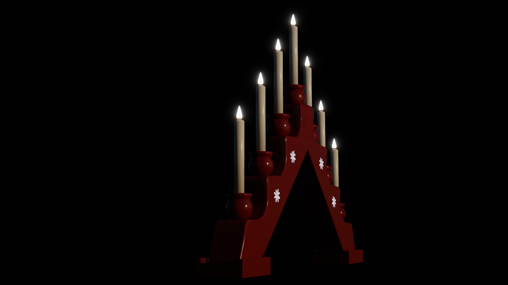 Classic Advent Candle Light 3D model_3