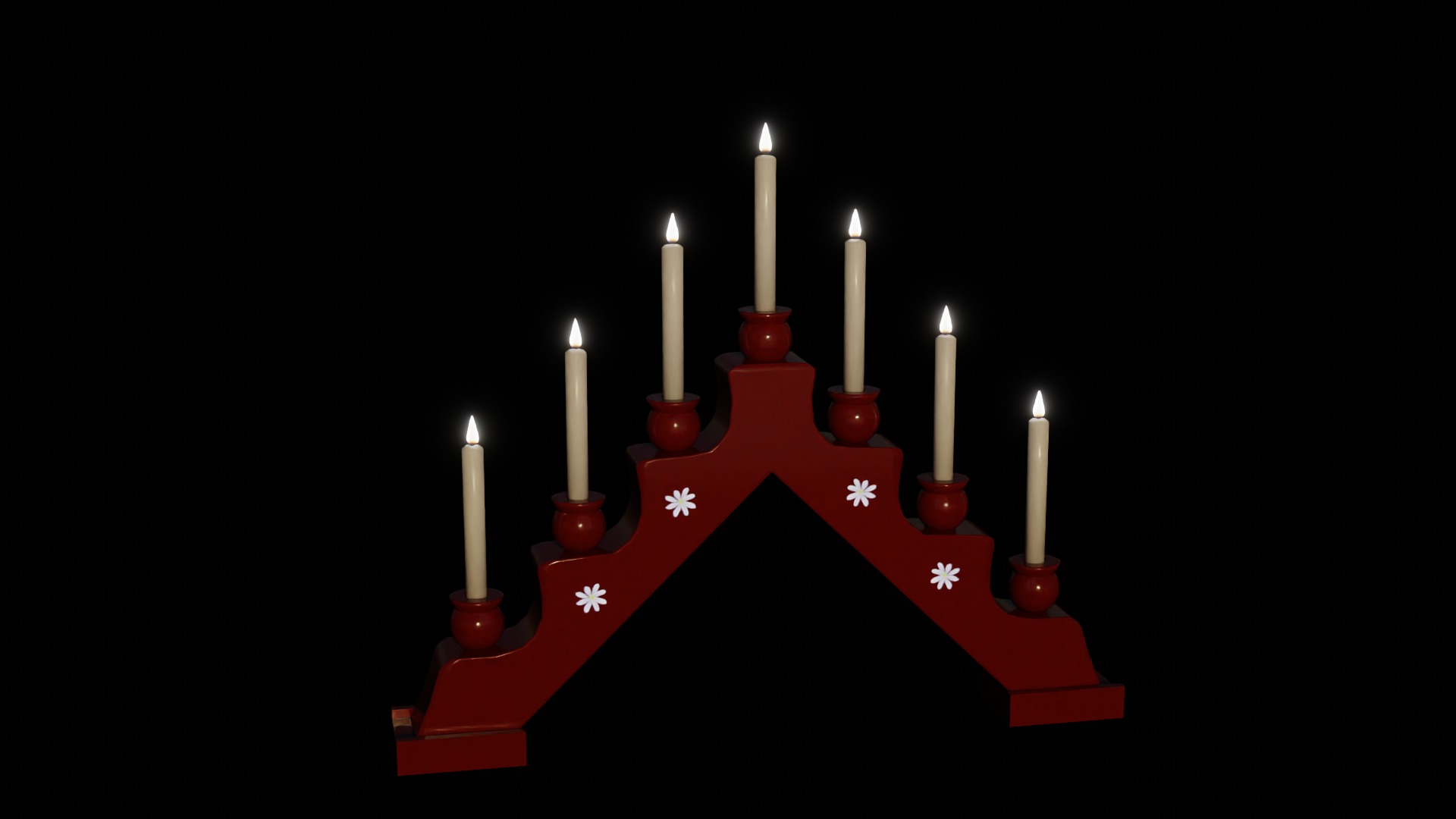 Classic Advent Candle Light 3D model_1