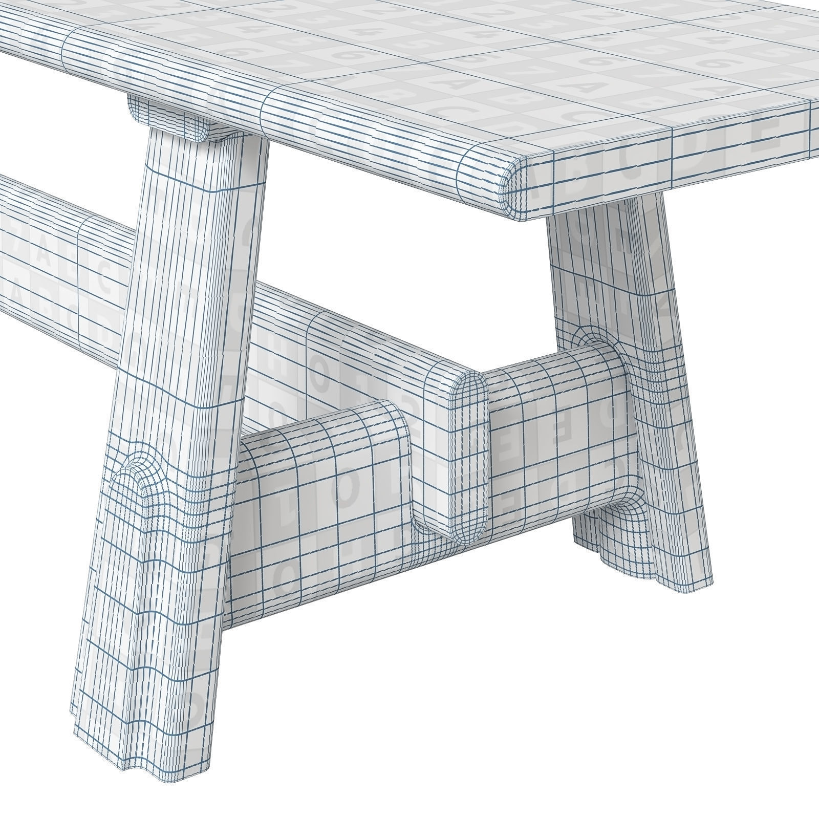 District Eight Odette Bench 3D model_6