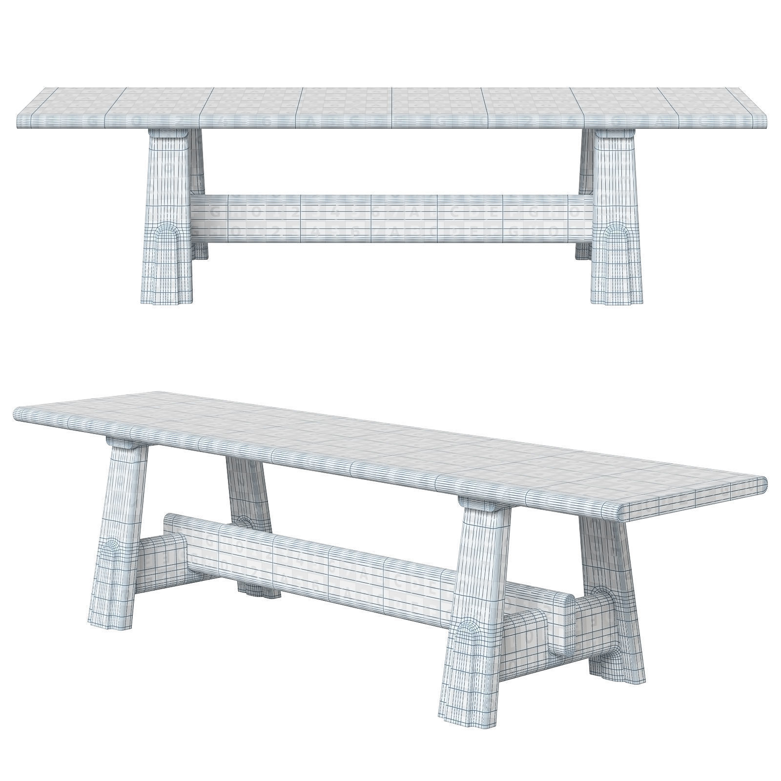 District Eight Odette Bench 3D model_5