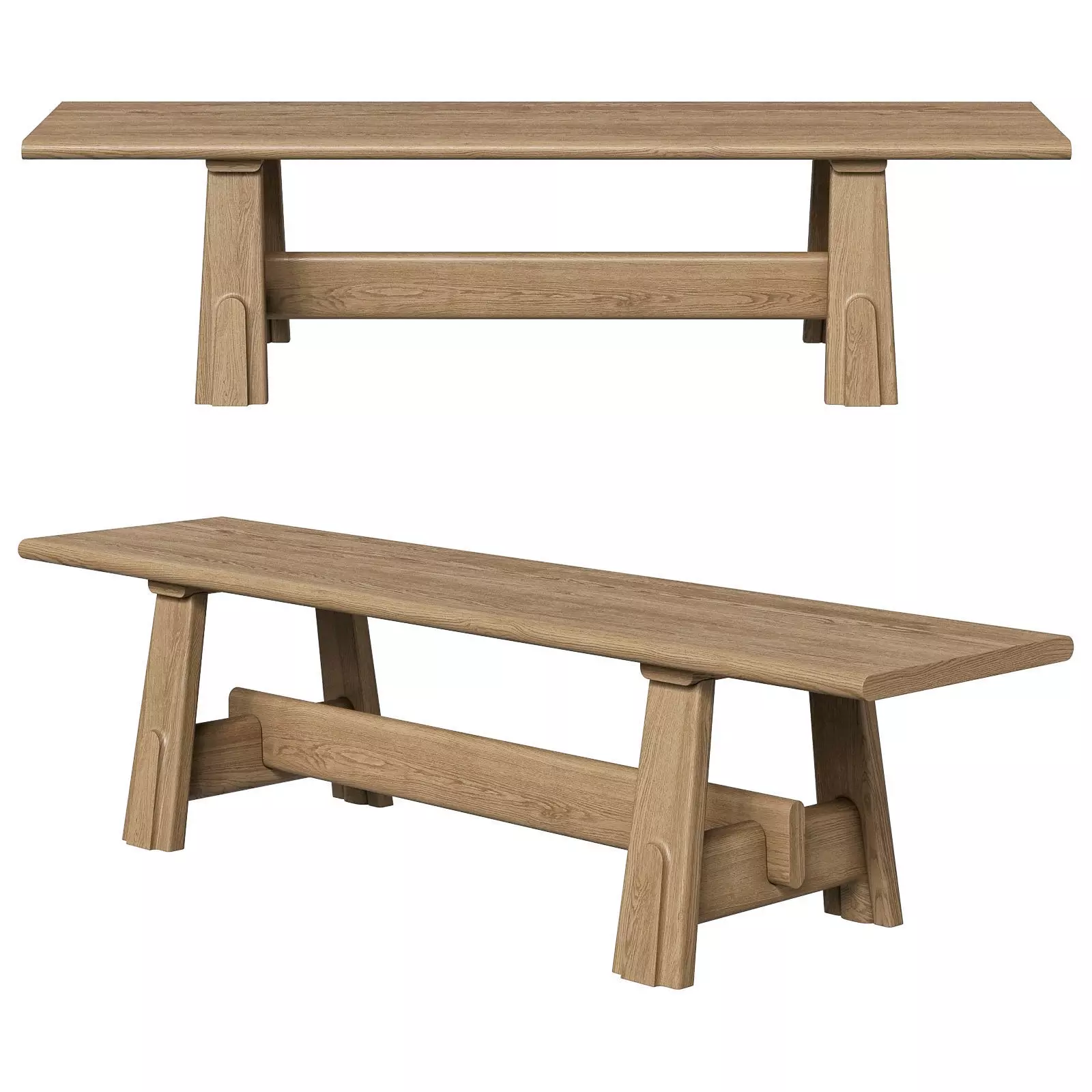 District Eight Odette Bench 3D model_0