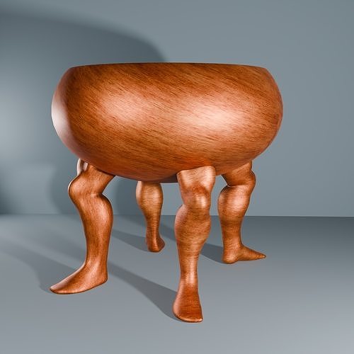 Weird little table bowl with legs Free 3D print model