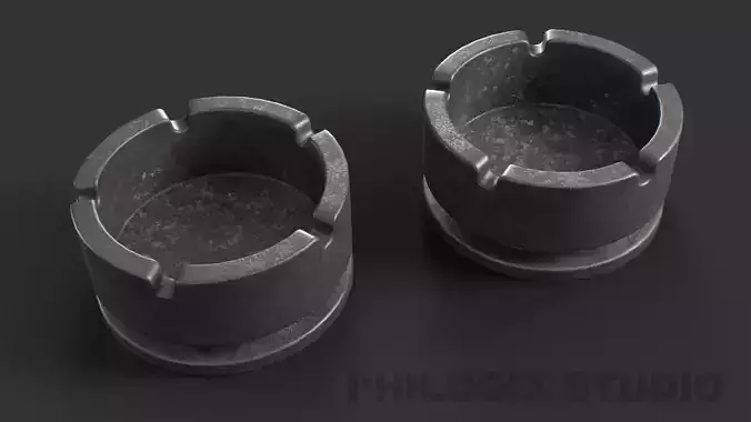 Ashtray Cigarette Low-poly 3D model