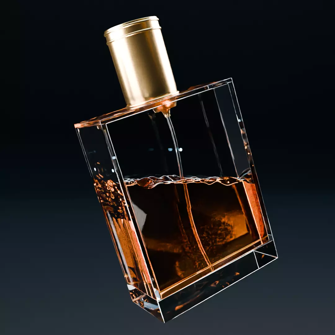 Perfume bottle orange 3D model Advertising 3D model_0