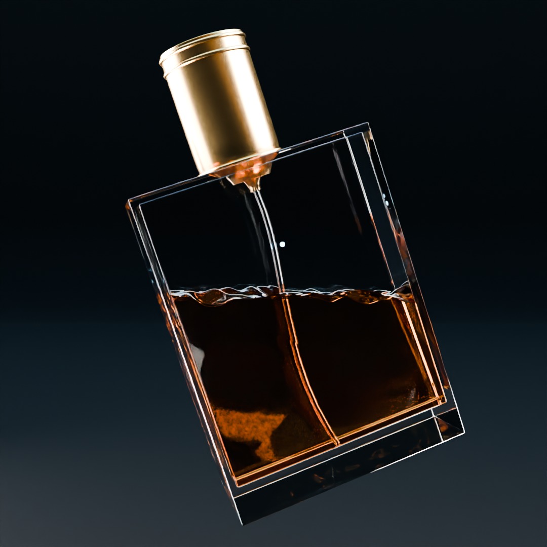 Perfume bottle orange 3D model Advertising 3D model_1