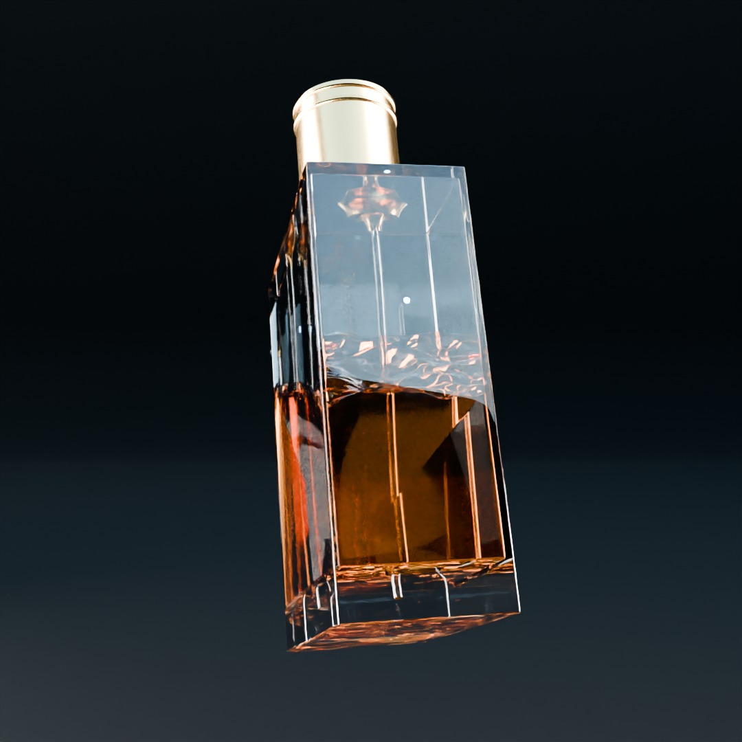 Perfume bottle orange 3D model Advertising 3D model_3