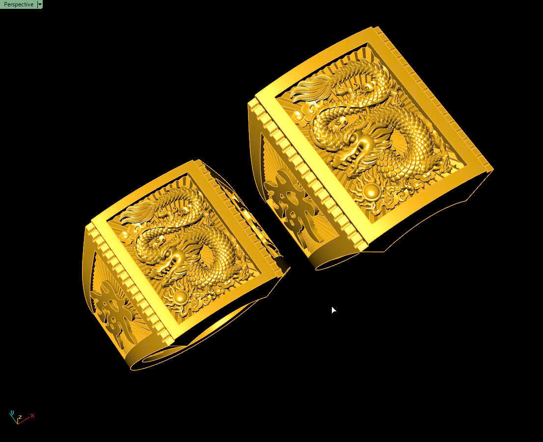 Dragon rings 3D print model_2