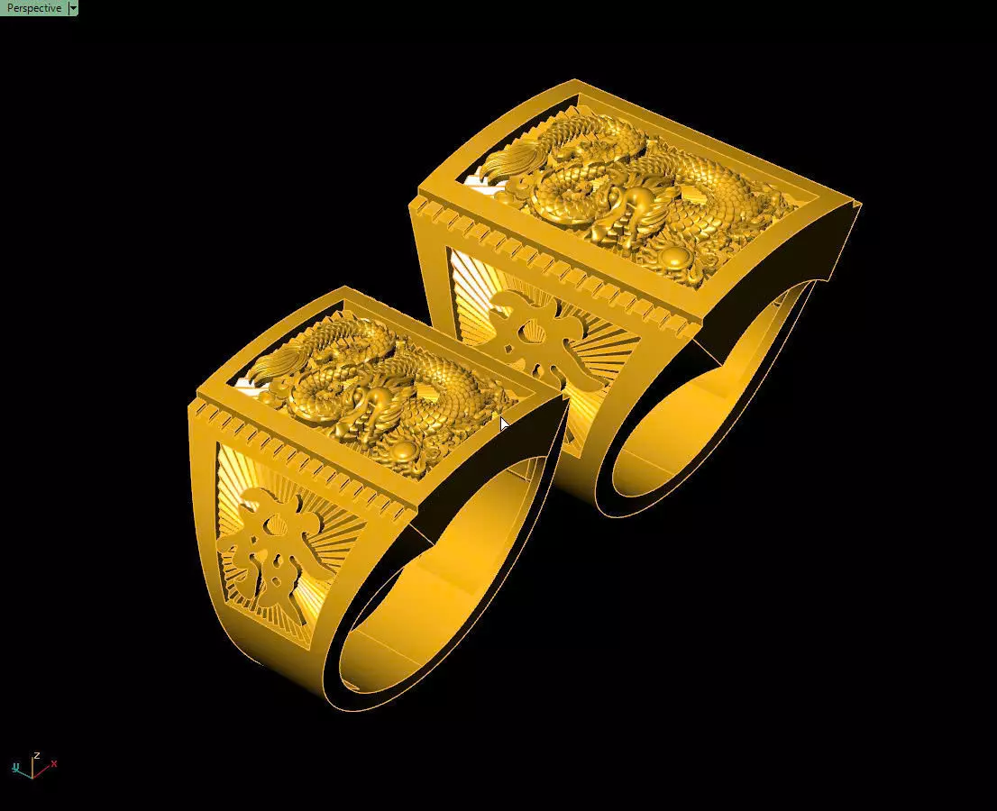 Dragon rings 3D print model_0