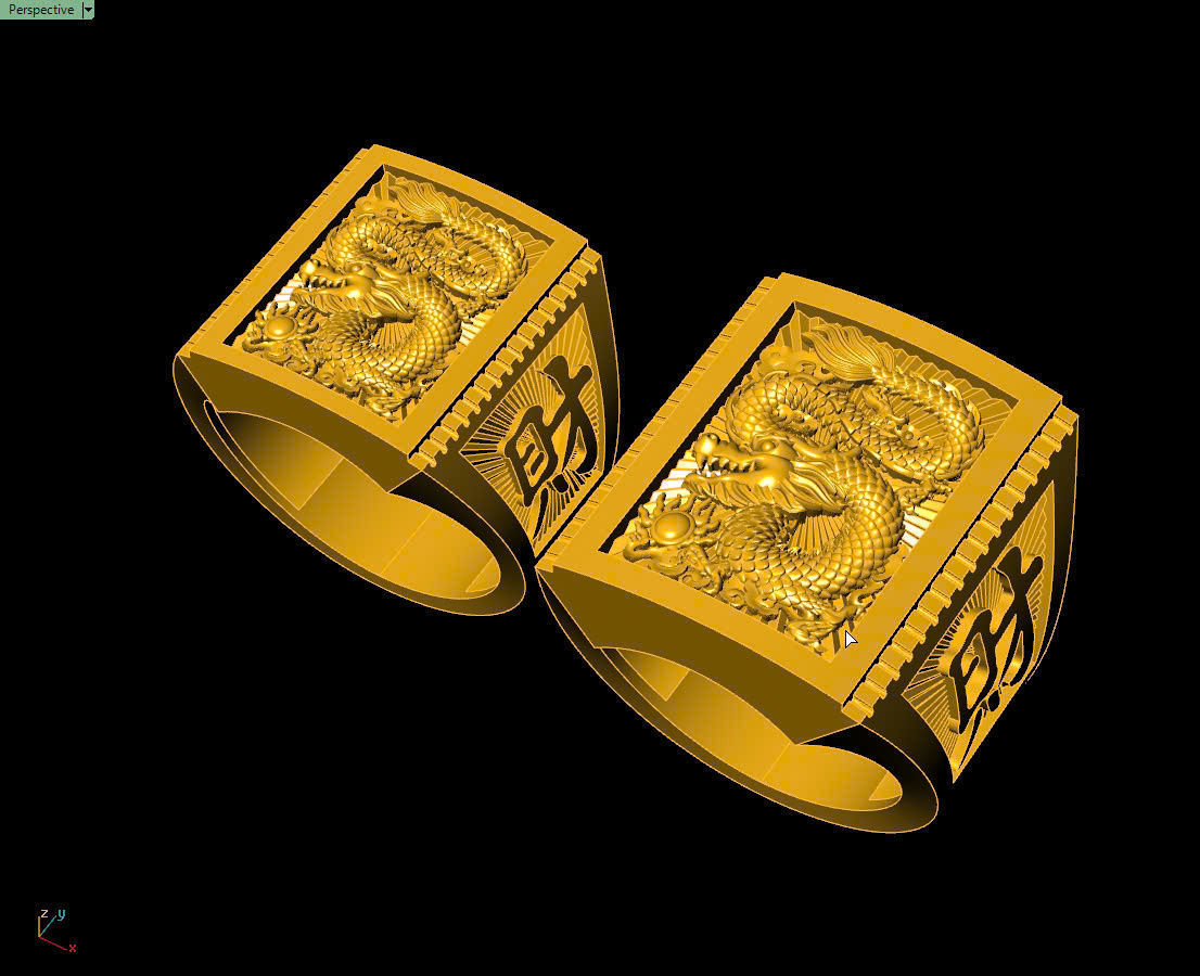 Dragon rings 3D print model_1