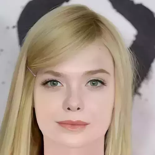 Elle Fanning - No Hair - Low poly head for game 
