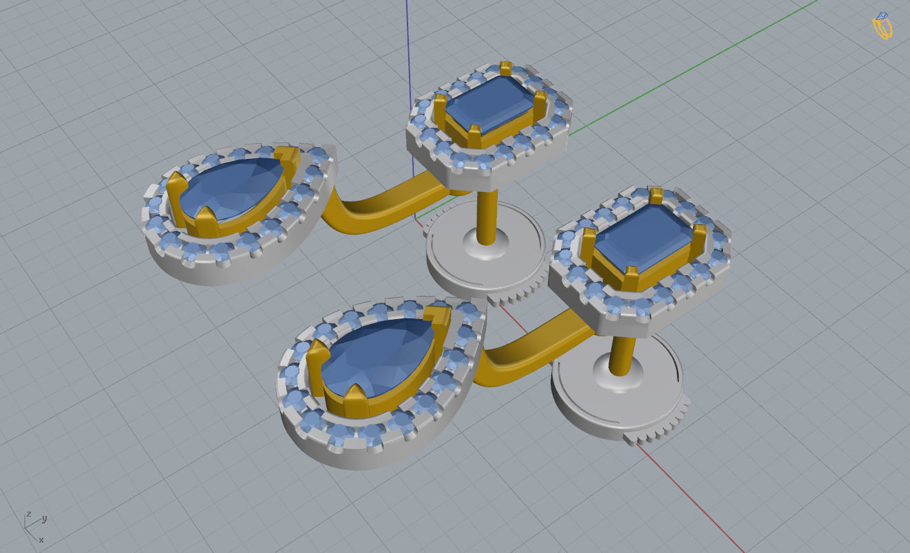 Messika Earrings 3D print model_10