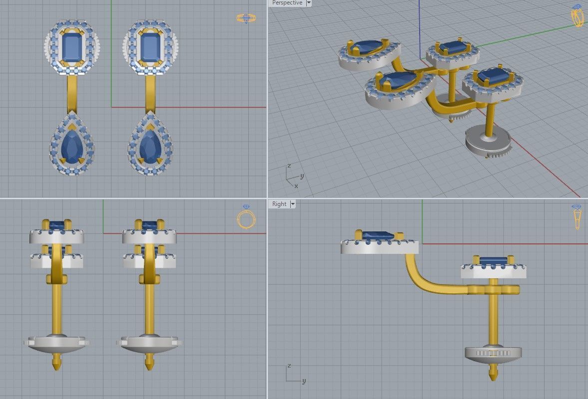 Messika Earrings 3D print model_5