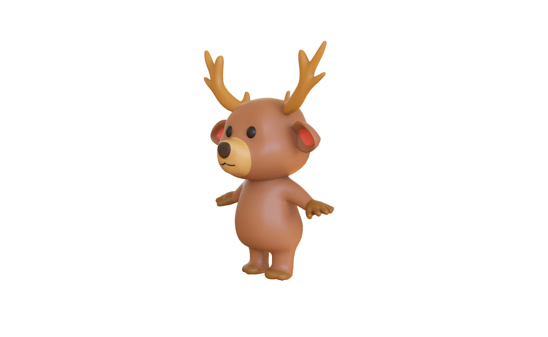 High-Quality 3D Cartoon Deer Low-poly 3D model_3