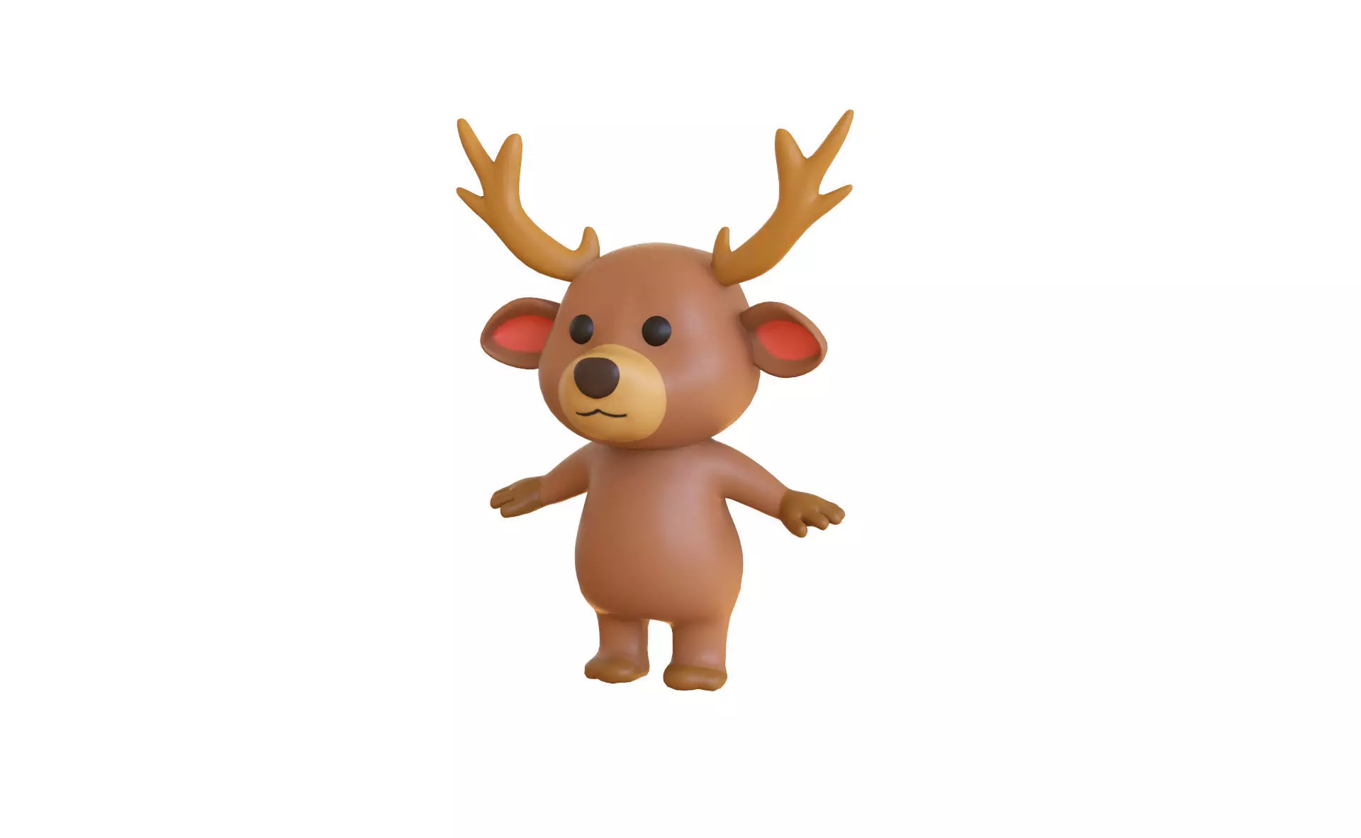 High-Quality 3D Cartoon Deer Low-poly 3D model_0